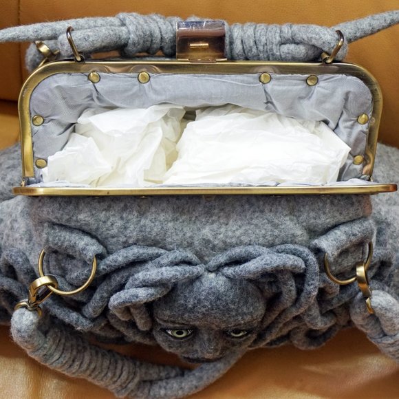 UNIQUE LARGE FELTED BAG RARE GIFT FOR WOMEN - Picture 7 of 14